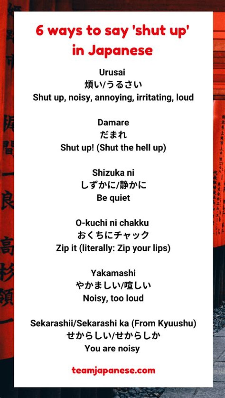 Understanding the Japanese Expression: How Do You Say Shut Up in Japanese?
