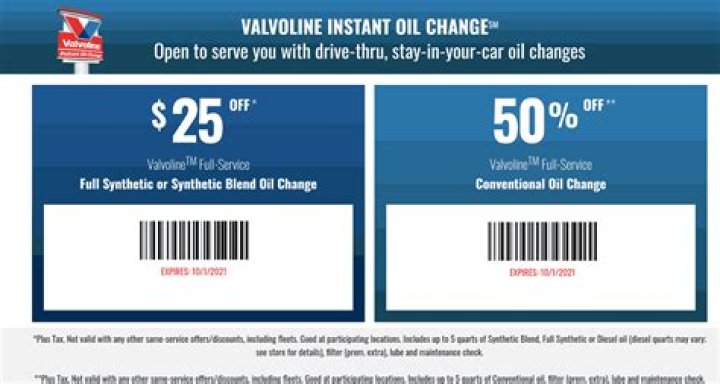 Valvoline Coupon $25 Synthetic: Save Big on Premium Oil Change Services