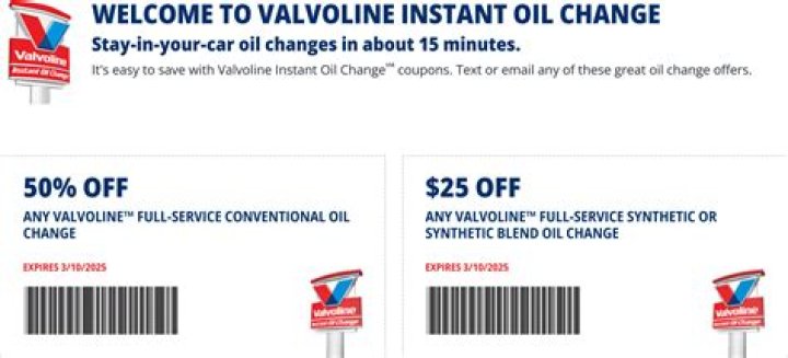 Valvoline Oil Change Coupon $25 Off $50 Off Printable: Save Big on Your Next Oil Change